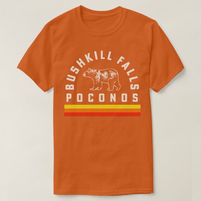 Camiseta Bushkill Falls Poconos Pennsylvania Souvenir Bear (Frente do Design)