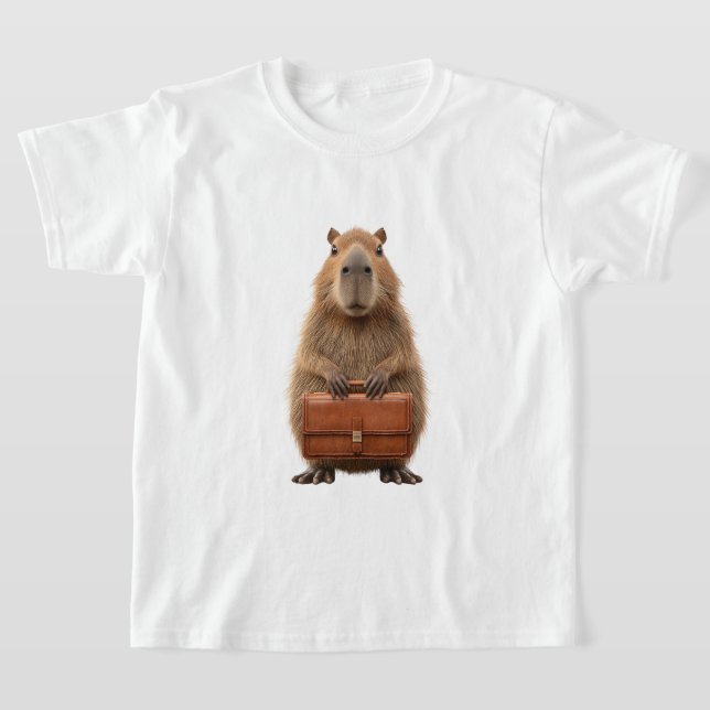 Camiseta Business Capybara com Briefcase (Postura )