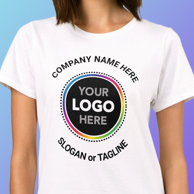 Camiseta Business Promo T-Shirt - Circular Logo & Message (Criador carregado)