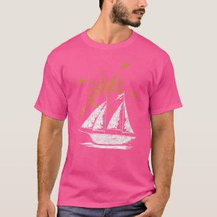 Camiseta Bússola de Capitão de Barco à Vela Náutico