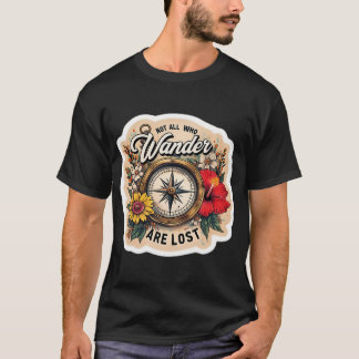 Camiseta Bússola de Latão Antigo Vibrante Rodeada Por Cor