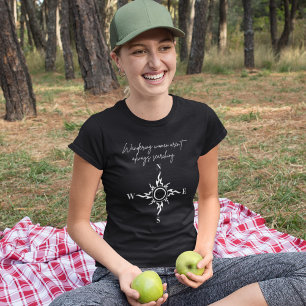 Camiseta Bússola de Mulheres Errantes Motivacionais Moderna