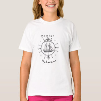 Camiseta Bússola Náutica de Cruzeiro de Bimini Bahamas à Ve