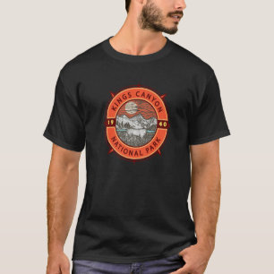 Camiseta Bússola Retro do Cervo Mula do Parque Nacional Kin