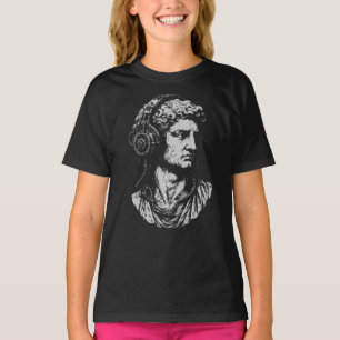 Camiseta Busto Clássico com Fones de Ouvido Steampunk
