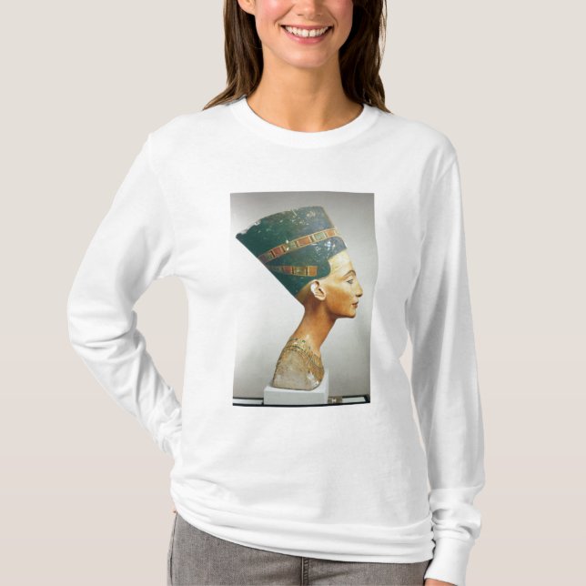 Camiseta Busto da rainha Nefertiti, vista lateral, do studi (Frente)