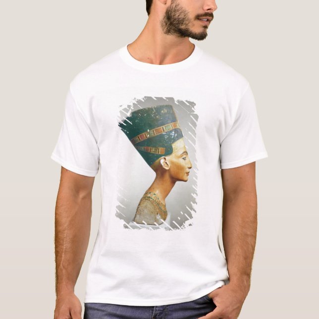 Camiseta Busto da rainha Nefertiti, vista lateral, do studi (Frente)