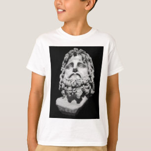Camiseta Busto de mármore greco-romano clássico preto e bra