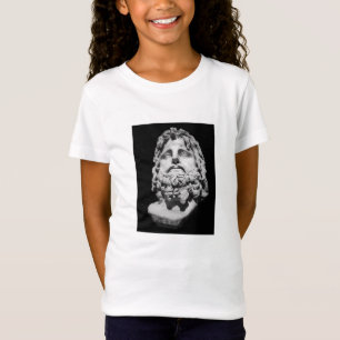 Camiseta Busto de mármore greco-romano clássico preto e bra