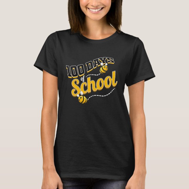Camiseta Busy Bee's For 100 Days Of School (Frente)