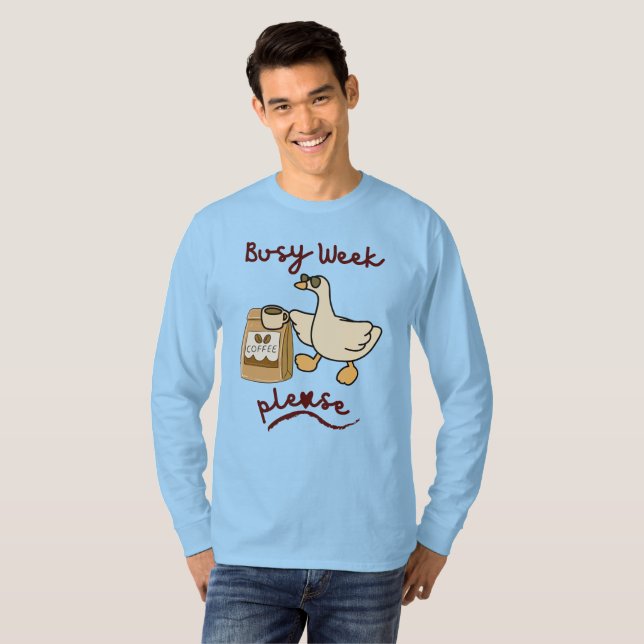 Camiseta Busy Week Coffee Please (Frente Completa)