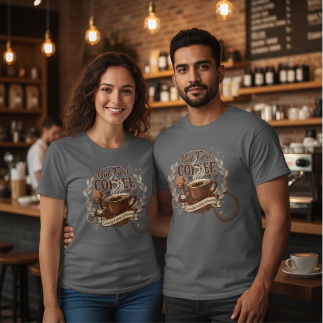 Camiseta But First Coffee Sarcasm Addict T-Shirt (Criador carregado)