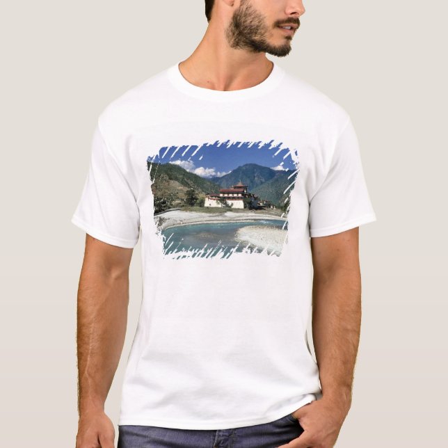 Camiseta Butão, Punaka. O Rio Mo Chhu atravessa (Frente)