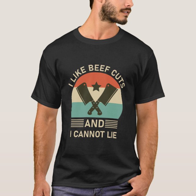 Camiseta Butcher Butchery I like beef cuts and i cannot lie (Frente)