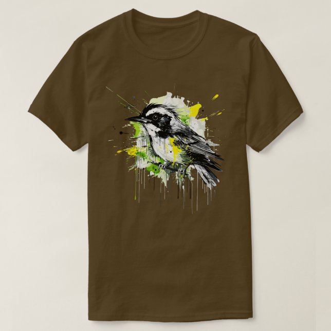 Camiseta Butcherbird Colorful Bird Ilustração 2 (Frente do Design)