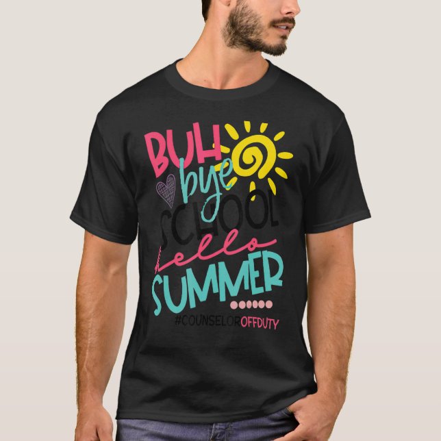 Camiseta Buth Bye School Hello Conselheira de Verão de serv (Frente)