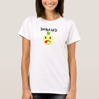 Camiseta butstilloksmily cópia da cara, DANIFICADA