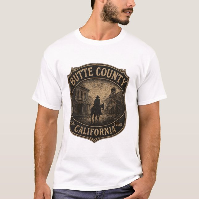 Camiseta Butte County California – Gold Rush Western (Frente)