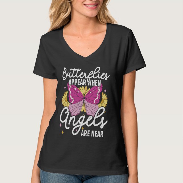 Camiseta Butterflies Appear When Angels Are Near Entomology (Frente)