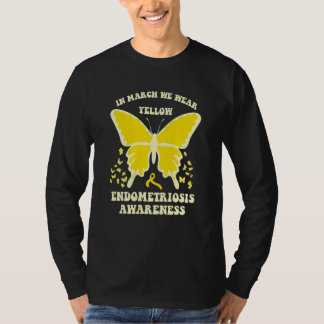 Camiseta butterflies in march we wear yellow endometriosis 