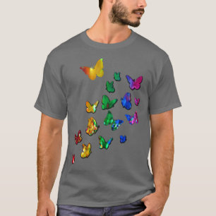 Camiseta Butterflies Rainbow Sparkles Cute Butterflies 