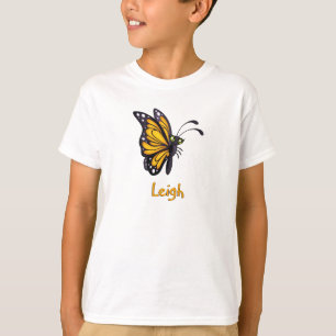 Camiseta Butterfly Amarelo Nome Personalizado Roupa Juventu