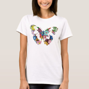 Camiseta Butterfly and Flowers