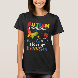 Camiseta Butterfly Autism Grandma I Love My Grandson Awaren