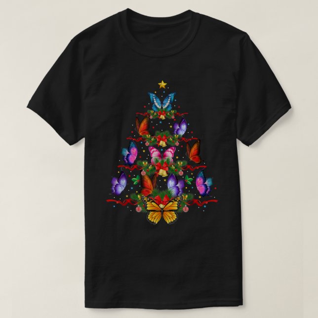 Camiseta Butterfly Bird Lover Xmas Gift Butterfly Natal (Frente do Design)