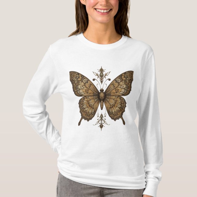 Camiseta "Butterfly Bloom: Boho Chic Transformation Tee" (Frente)