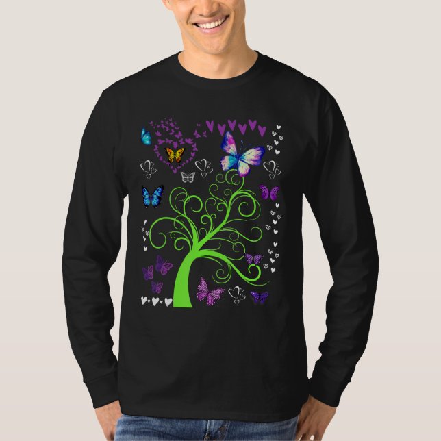 Camiseta Butterfly  Butterflies Circle The Trees Fun Three (Frente)