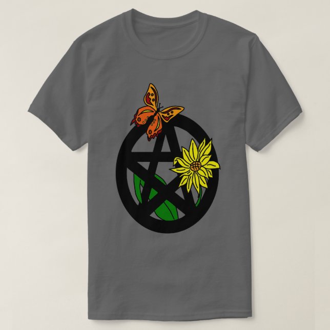 Camiseta Butterfly e Sunflower Pentacle (Frente do Design)