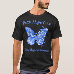 Camiseta Butterfly Faith Hope ama Polipose Familiar Conscie