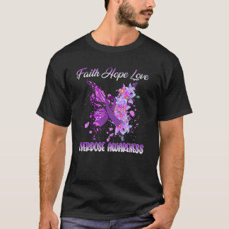 Camiseta butterfly Faith Hope Love overdose awareness Wome