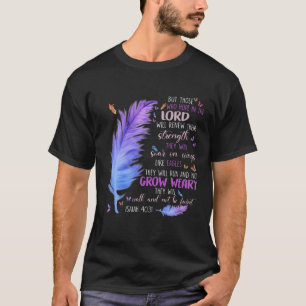 Camiseta Butterfly Feather Christian Quote Bíblia Verse Rel