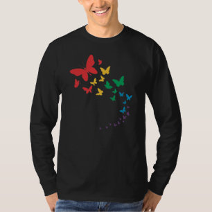 Camiseta Butterfly gay pride lgbt rainbow colourful flag