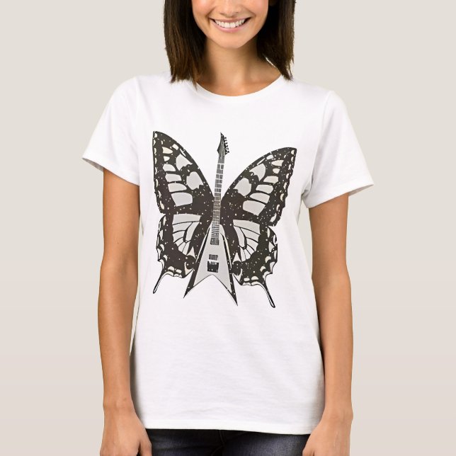 Camiseta butterfly guitar t shirt (Frente)
