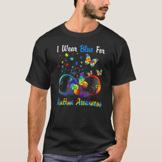 Camiseta Butterfly I Wear Blue For Autism Awareness
