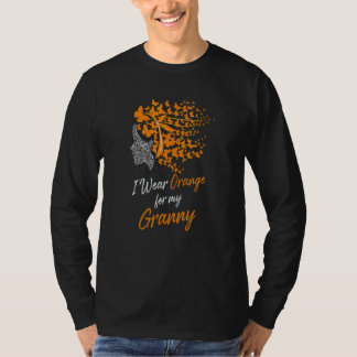 Camiseta Butterfly I Wear Orange For My Granny Leukemia Awa
