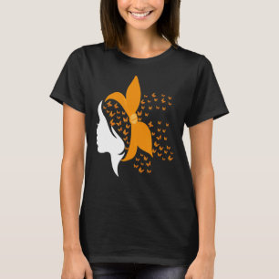 Camiseta Butterfly Orange Ribbon Multiple Sclerose Awar