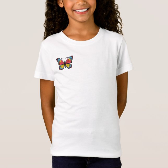 Camiseta Butterfly Pattern Girls T-Shirt (Frente)