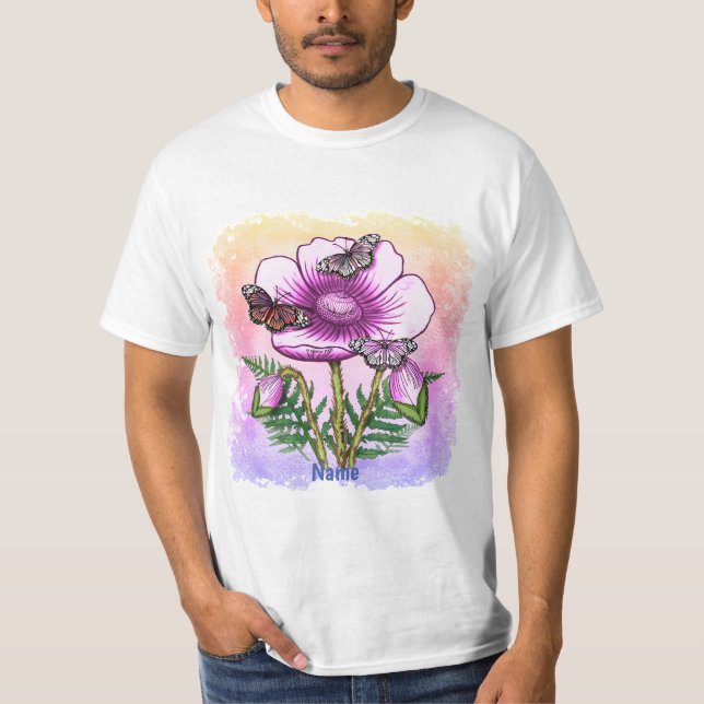 Camiseta Butterfly Pink Poppy  (Frente)