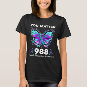Camiseta Butterfly Problem 988 Suicida Prevention Aware