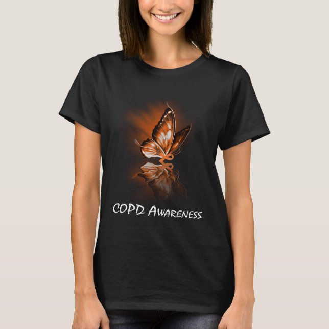 Camiseta Butterfly Ribbon COPD Awareness (Frente)