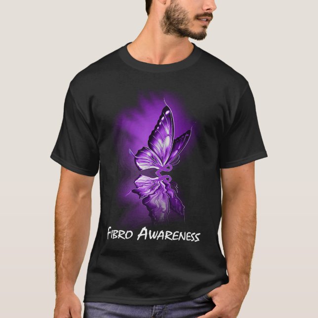 Camiseta Butterfly Ribbon Fibro Awareness (Frente)