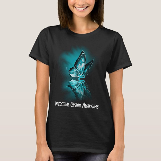 Camiseta Butterfly Ribbon Interstitial Cystitis Awareness (Frente)