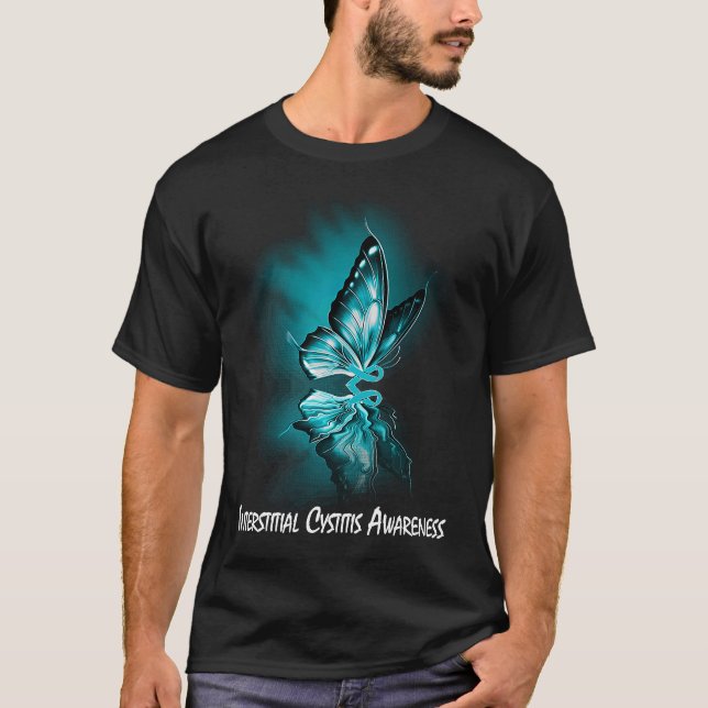 Camiseta Butterfly Ribbon Interstitial Cystitis Awareness (Frente)