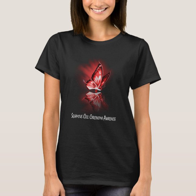 Camiseta Butterfly Ribbon Squamous Cell Carcinoma Awareness (Frente)