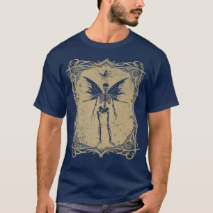 Camiseta Butterfly Skeleton Fairycore Gótica Fada Grunge A