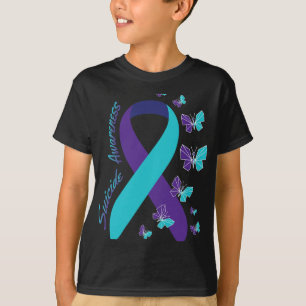 Camiseta Butterfly Suicídio Sensibilização para a saúde men